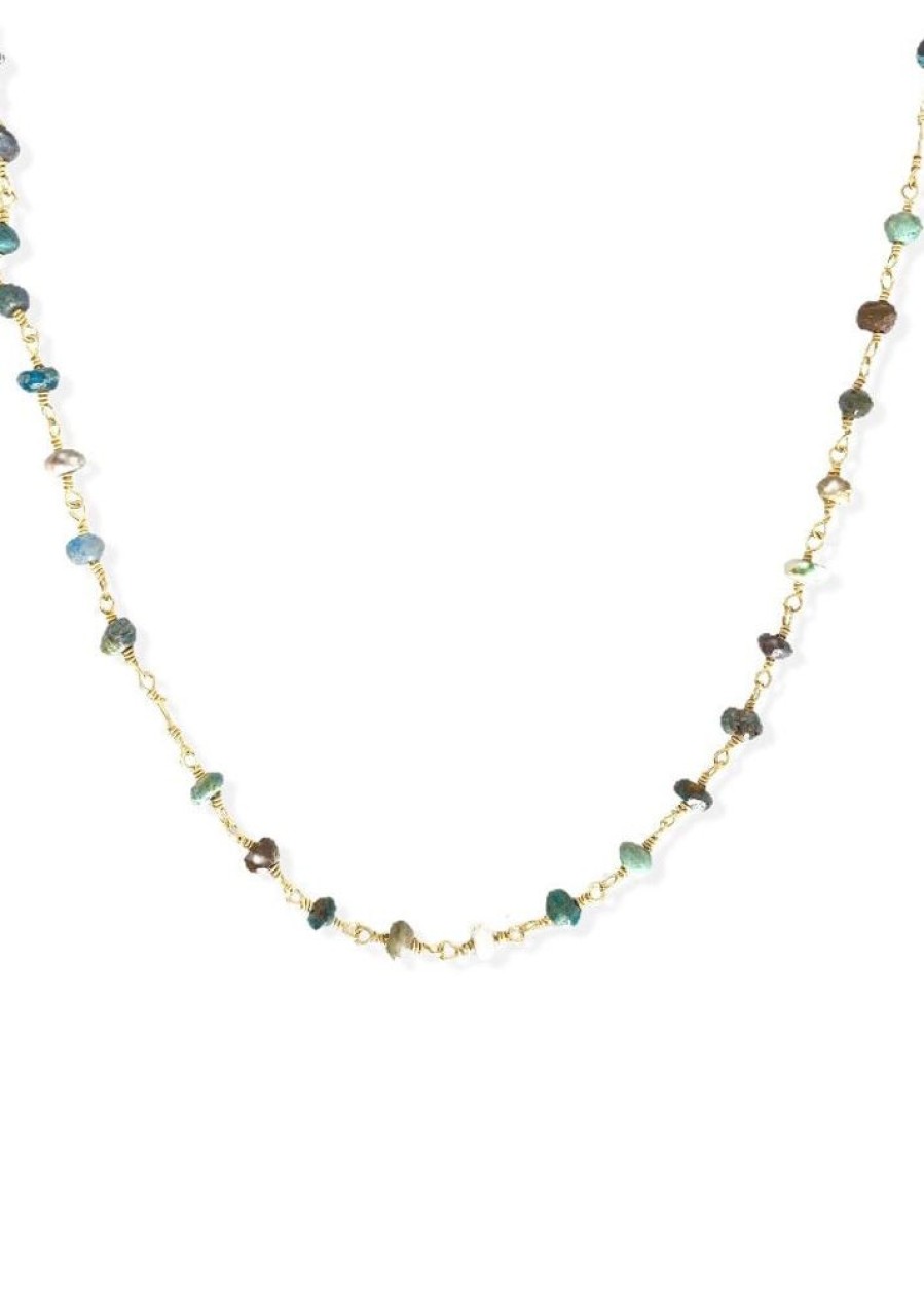 Collares Soberana | Collar Piedras Crisocola Gold