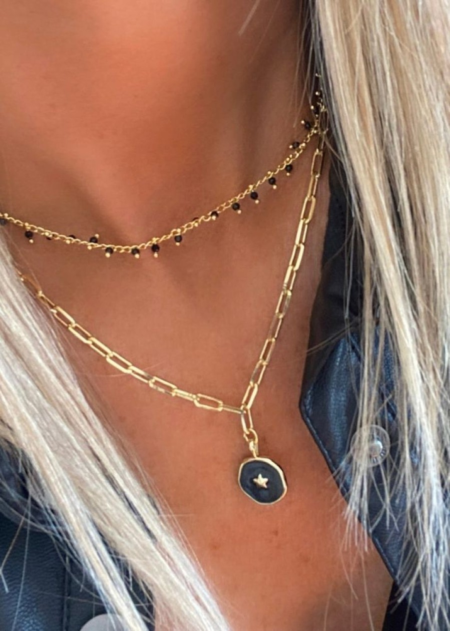 Collares Soberana | Collar Laia Black Star Gold